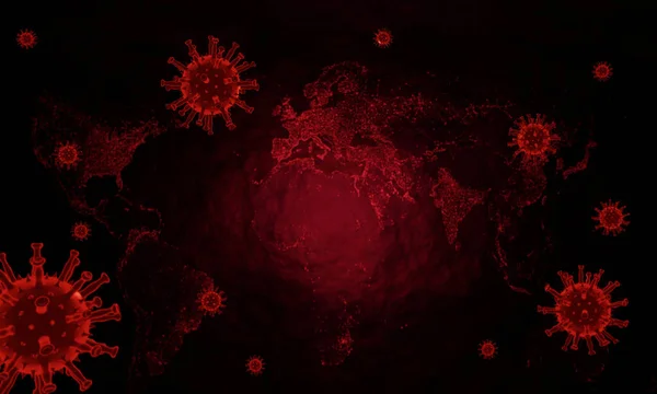 Coronavirus Disease Covid Infection Medical Illustration 中国病原体呼吸道流感病毒弧菌细胞 Coronavirus病的新正式名称是Covid 3D渲染 — 图库照片