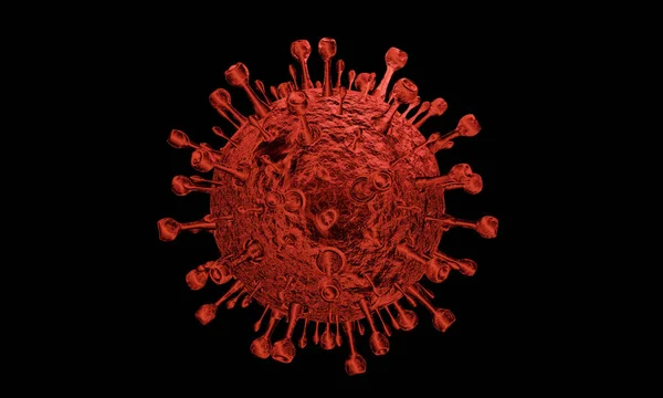 Coronavirus hastalığı COVID-19 enfeksiyon tıbbi illüstrasyon. Patojen solunum gribi covid virüs hücreleri. Coronavirus hastalığının yeni resmi adı COVID-19. 3B Hazırlama.