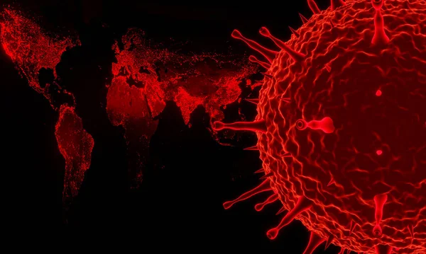 Malattia Coronavirus Covid Infezione Illustrazione Medica Cellule Patogene Del Virus — Foto Stock