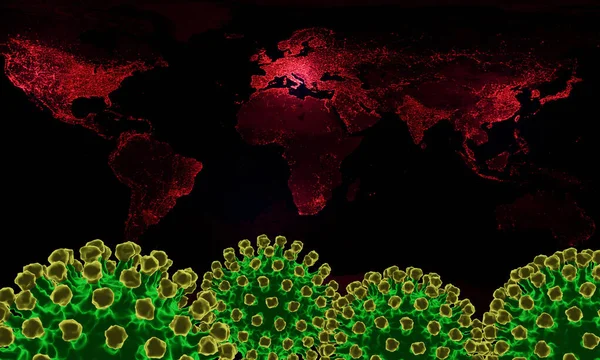 Coronavirus Covid Infektion Medizinische Illustration Krankheitserregende Influenza Viruszellen Der Atemwege — Stockfoto