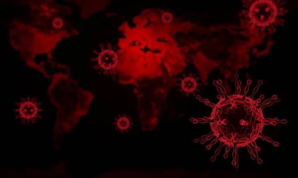 Коронавірусна Хвороба Covid Інфекційна Медична Ілюстрація Патогенні Респіраторні Вірусні Клітини — стокове фото