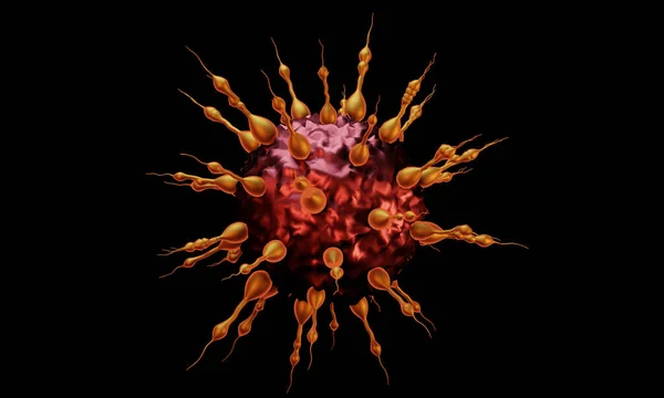 Malattia Coronavirus Covid Infezione Illustrazione Medica Cellule Patogene Del Virus — Foto Stock