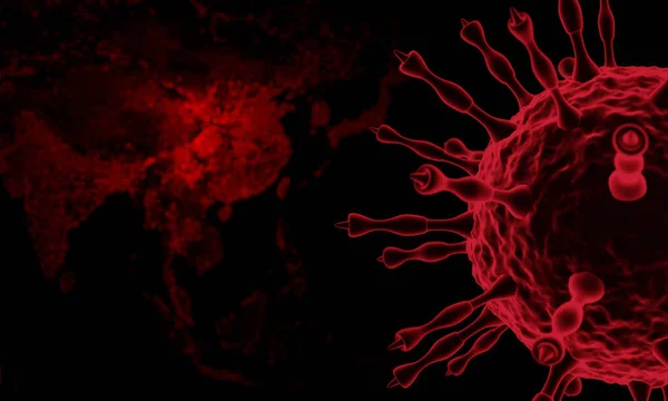 Коронавірусна Хвороба Covid Інфекційна Медична Ілюстрація Патогенні Респіраторні Вірусні Клітини — стокове фото
