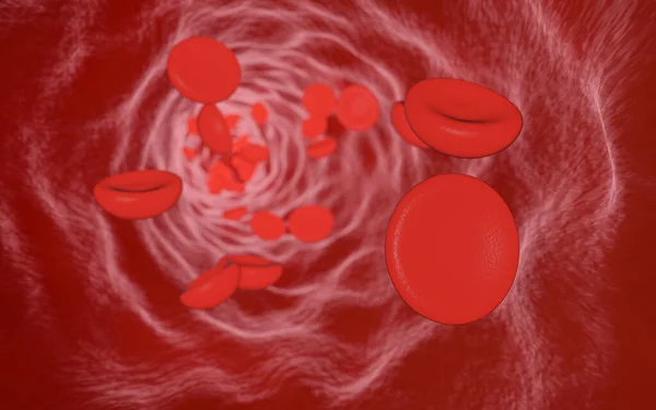 Glóbulos Vermelhos Movem Nos Vasos Sanguíneos Renderização Uso Para Fundo — Fotografia de Stock