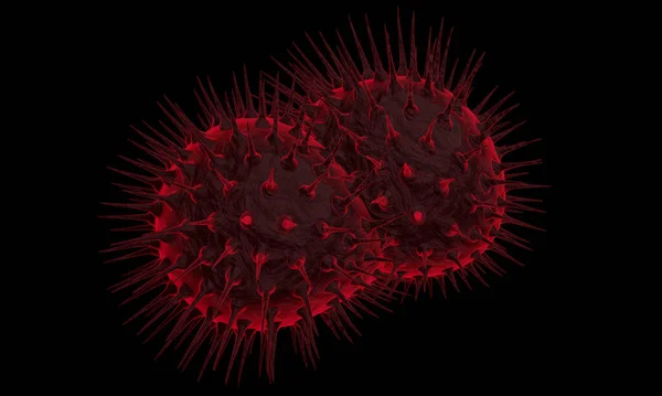 Abstrakta Bakterier Eller Virusceller Sfärisk Form Med Långa Antenner Coronavirus — Stockfoto