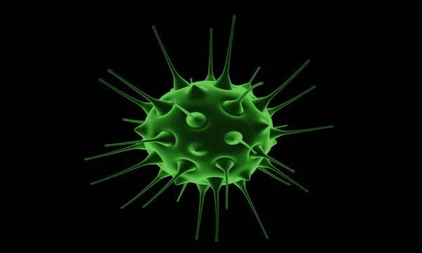 Abstrakta Bakterier Eller Virusceller Sfärisk Form Med Långa Antenner Corona — Stockfoto