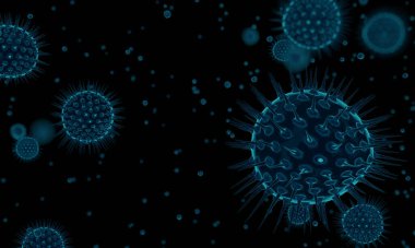 Coronavirus 2019-nCov romanı Coronavirus hücre kavramı. Tehlikeli grip salgını vakaları. Mikroskop virüsü yaklaşıyor. 3d oluşturma. 