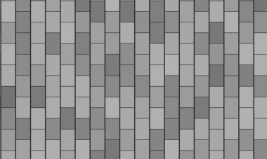 Farklı renklerde gri tuğlalardan oluşan dikey tuğla duvar. 3D Renderleme ve Vektör İllüstrasyonu. Duvar kağıdı veya arkaplan için kullan.