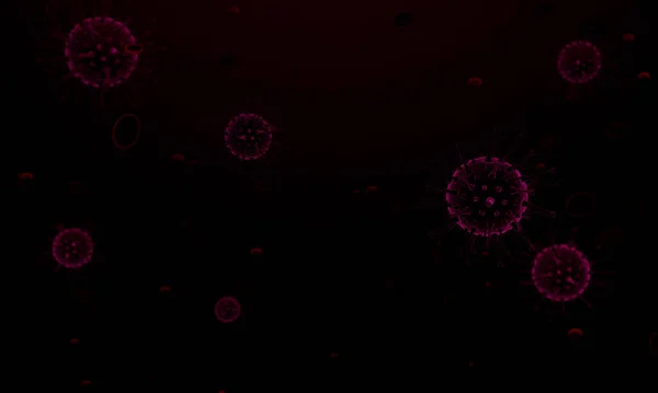 Вирус Ковид Ncov Абстрактные Бактерии Вирусные Клетки Сферической Форме Длинными — стоковое фото