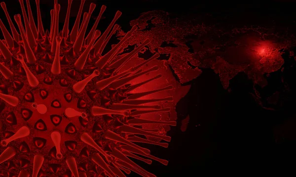 Covid Virus Ncov Concept Абстрактні Бактерії Або Клітини Вірусу Сферичній — стокове фото
