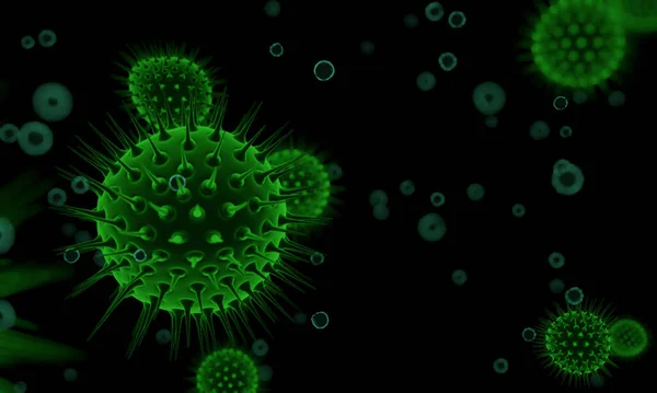 Covid Virus Ncov Concept Abstrakta Bakterier Eller Virusceller Sfärisk Form — Stockfoto