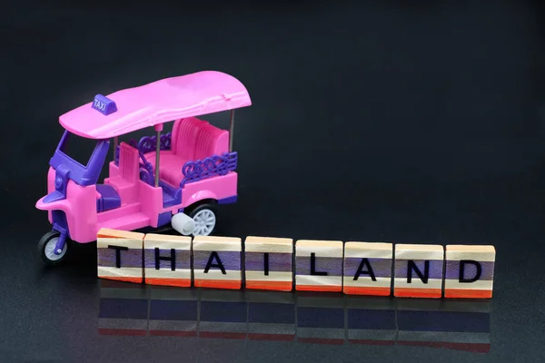 Thailand. Thailand flag.  Tuk Tuk Thailand. Thai traditional taxi in Bangkok Thailand