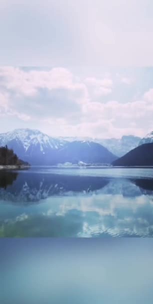 Λίμνη Achensee Αυστρία Κρύσταλλο Διαυγές Νερό Δημιουργεί Την Ψευδαίσθηση Του — Αρχείο Βίντεο