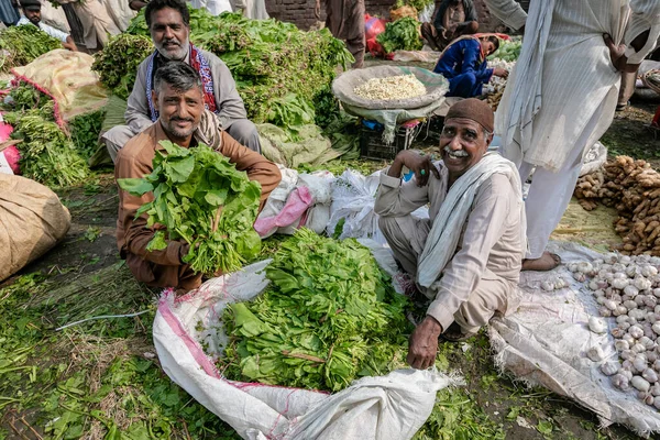 Lahore Pakistan Upptagen Handel Lahore Grossistmarknad För Grönsaker — Stockfoto