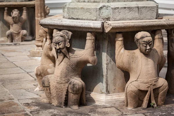 Kinesiska Stenstatyer Wat Pho Tempel Bangkok — Stockfoto