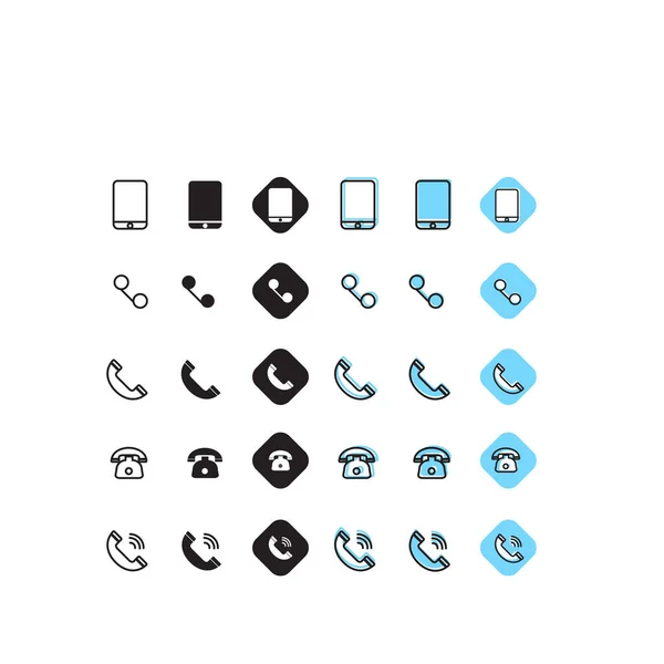 Flat Line Telephone Icons 컬렉션 — 스톡 사진