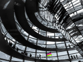 Reichstagsgebäude von innen, eine surreale Erfahrung... Berlin, Deutschland.