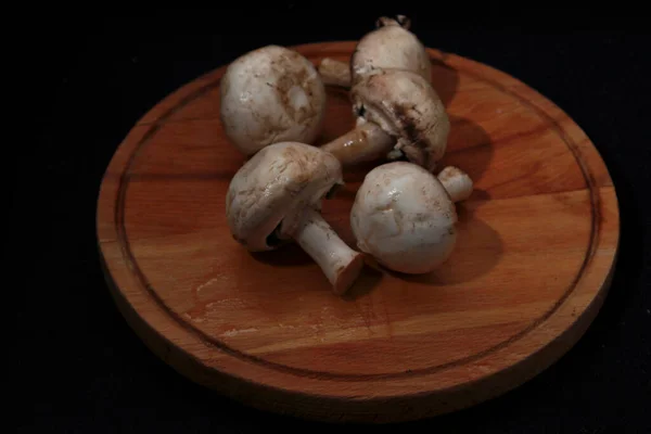 mushroom on black food