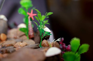 Taştan yapılmış el yapımı şelale.