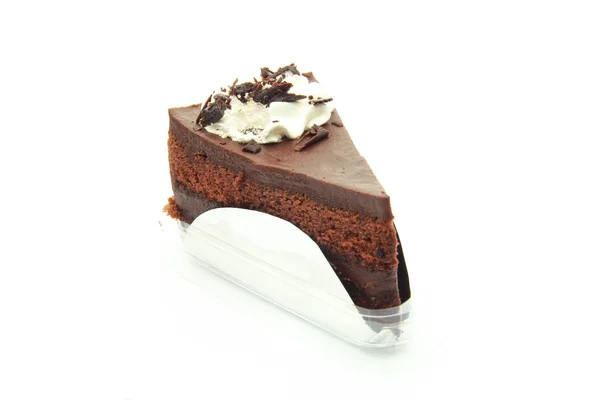 Csokoládé torta elszigetelt fehér háttér — Stock Fotó