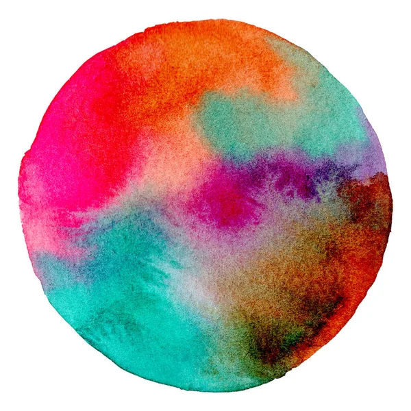 Multicolor Abstraktní Akvarel Ruční Malování Kruhovém Tvaru Pro Pozadí Textové — Stock fotografie
