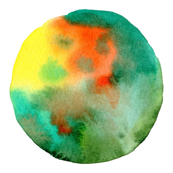 Многоцветная Абстрактная Акварельная Ручная Роспись Форме Круга Фона Текстового Сообщения — стоковое фото