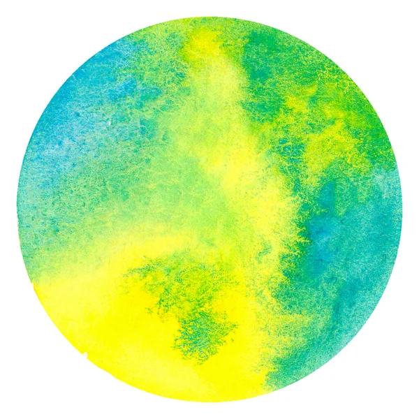 Groene Abstracte Aquarelverf Met Hand Cirkelvorm Voor Achtergrond Van Het — Stockfoto