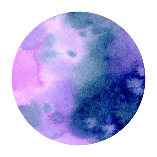 Modrá Abstraktní Akvarel Ruční Malování Kruhu Tvar Pro Pozadí Textové — Stock fotografie