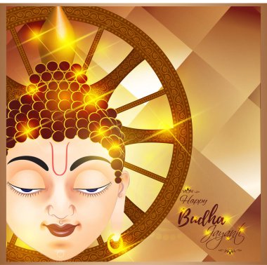 Hint festivali için Buda Jayanti yazılı vektör çizimi Buda Jayanti anlamına gelir