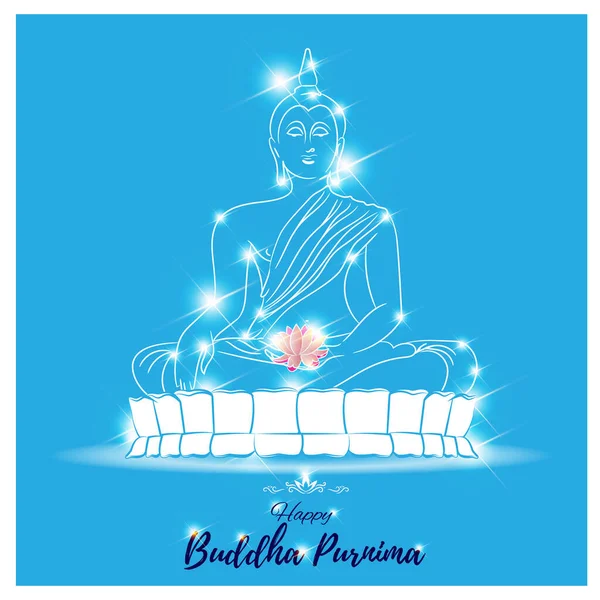 Illustrazione Vettoriale Festival Indiano Con Testo Buddha Purnima Significa Buddha — Vettoriale Stock