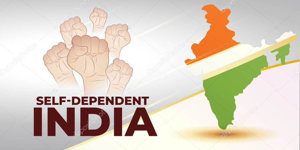 VECTOR ILLUSTRATION FOR SELF DEPENDENT INDIA. ILLUSTRATION SHOWS THE TEXT S 