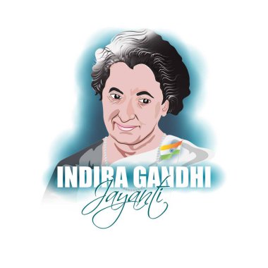 Vector illustration of Indira Gandhi, the first lady Prime Minister of India was born on November 19 and celebrated as Indira Gandhi Jayanti. clipart