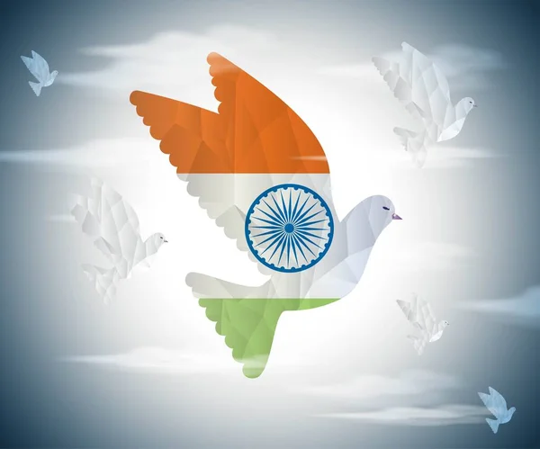 Векторная Иллюстрация Дня Независимости Индии Отмечается Августа Иллюстрация Показывает Птиц — стоковый вектор