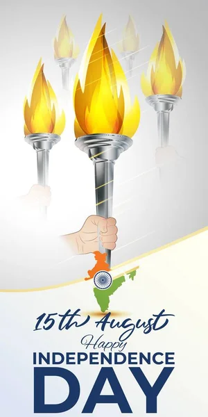 Illustration Vectorielle Pour Fête Indépendance Indienne Illustrations Montre Carte Indienne — Image vectorielle