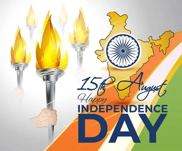 Vector Illustratie Voor Indiase Onafhankelijkheidsdag Afbeelding Toont Kleuren Van Indiase — Stockvector