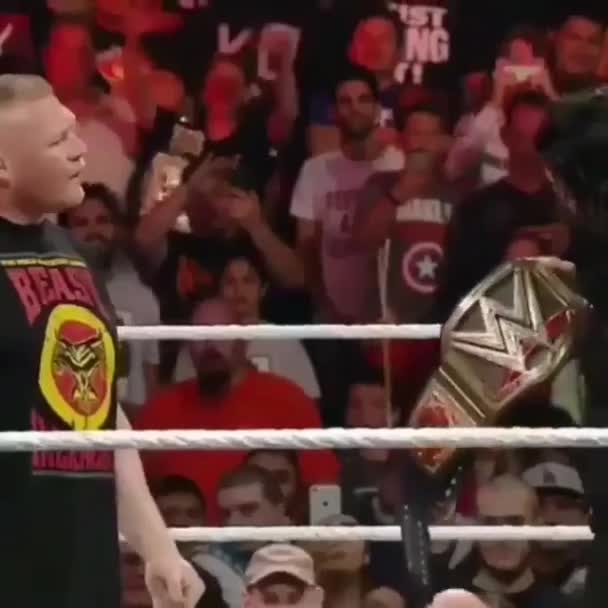 Roman Reigns Och Brocklesnar Slåss Titeln Klipp Har Grunt Djup — Stockvideo