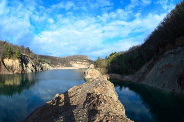 Bir taş ocağının geniş açılı fotoğrafçılığı