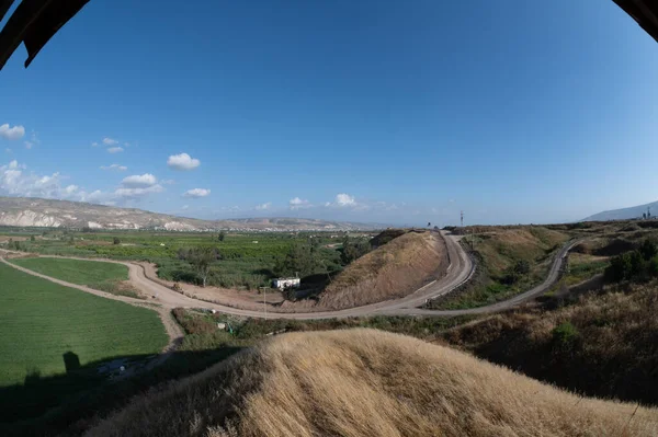 Fotografías Gran Angular Israel Jordania Frontera Con Las Carreteras Cielo —  Fotos de Stock