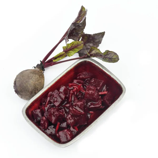 Köstlicher Bio Rote Bete Salat Auf Weißem Hintergrund Mit Frisch — Stockfoto