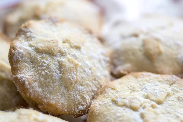 Macro Van Een Heerlijk Thuis Gekookt Mince Pies Een Feestelijke — Stockfoto