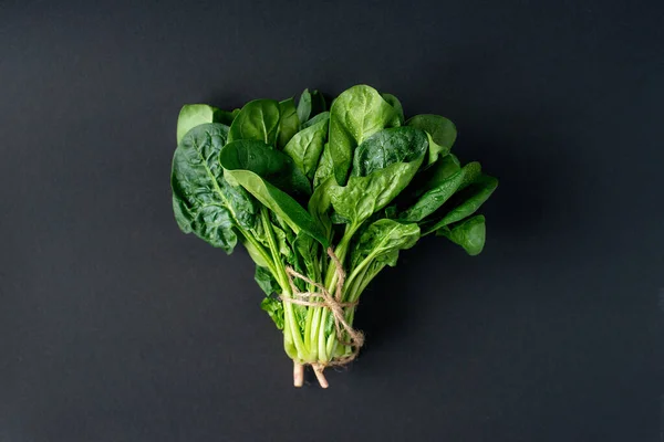 Begreppet Ren Mat Ett Gäng Blad Färska Ekologiska Spenat Greener — Stockfoto