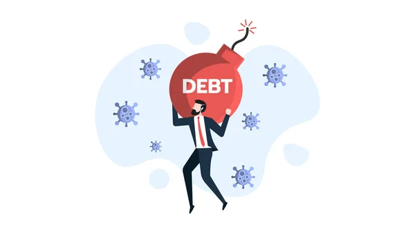 Businessman Carry His Debt Time Bomb Loan Financial Entouré Par — Image vectorielle