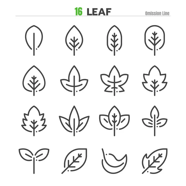 Leaf Outline Icon Set Illustration Vector Eps — Stock vektor