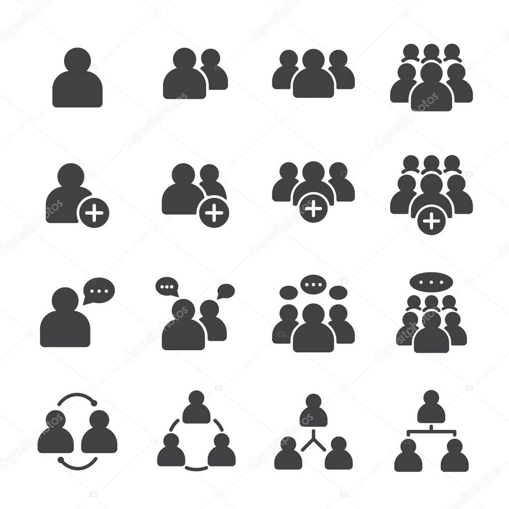 Simple Set of Business People Related Vector solid Icons. Contains such Icons as Meeting, Business Communication, Teamwork, connection, speaking and more