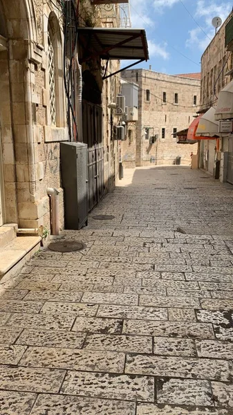 Jerozolima Stare Miasto Puste Stare Miasto Jeruzalem Jerozolima Kwarantannie — Zdjęcie stockowe