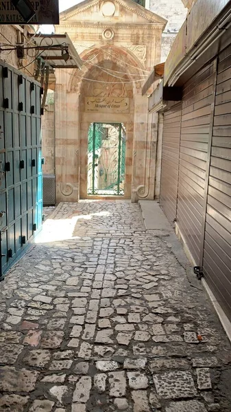 Ιερουσαλήμ Παλιά Πόλη Άδεια Παλιά Πόλη Της Ιερουσαλήμ Ιερουσαλήμ Καραντίνα — Φωτογραφία Αρχείου