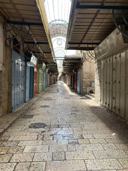 Jerusalém Cidade Velha Cidade Velha Vazia Jerusalem Jerusalém Quarentena — Fotografia de Stock