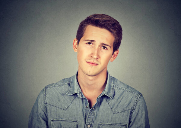 portrait of young bored man