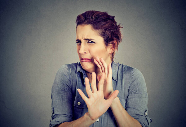 Closeup of a Disgusted young woman