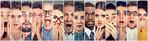 Multiethnic group of scared people — Stock Photo, Image